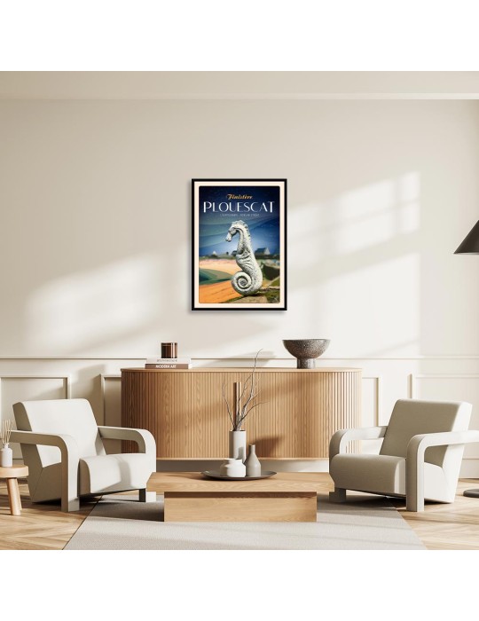 Plouescat - L'hippocampe, Port Ar Stréat - Poster affiche – image encadrée