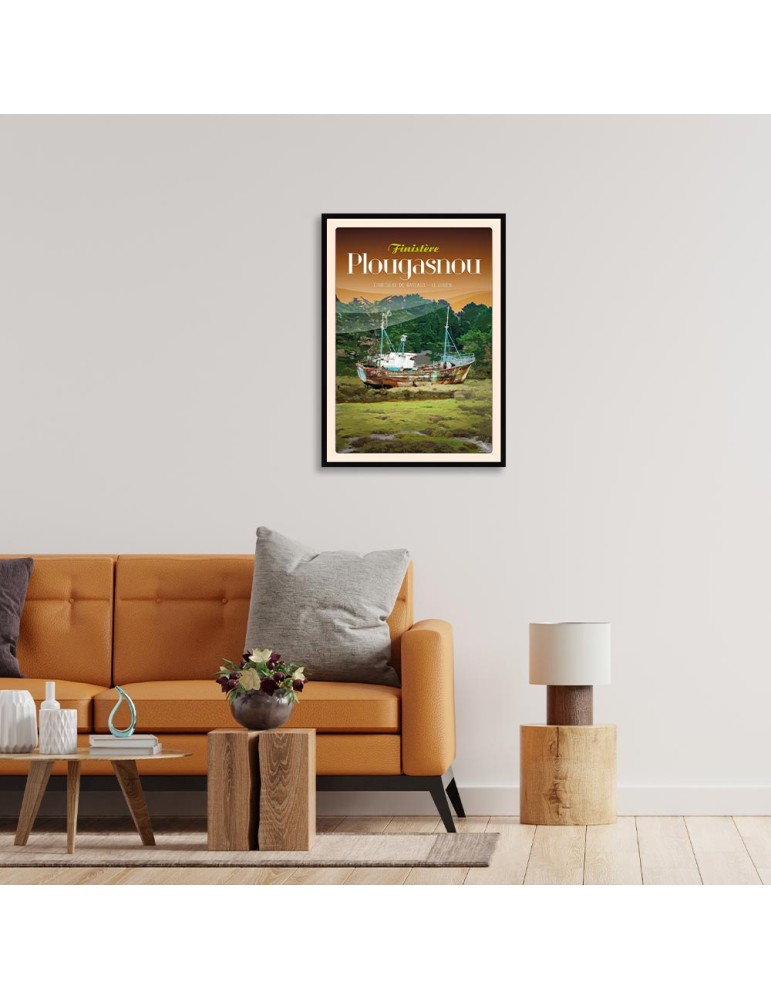 Plougasnou - Cimetière de Bateaux - Poster affiche – image encadrée