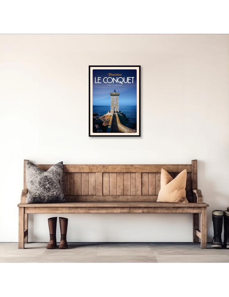 Le Conquet - Phare de Kermorvan - Poster affiche – image encadrée
