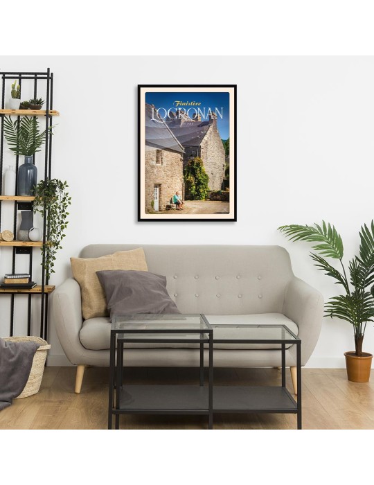 Locronan - Rue Lann - Poster affiche – image encadrée