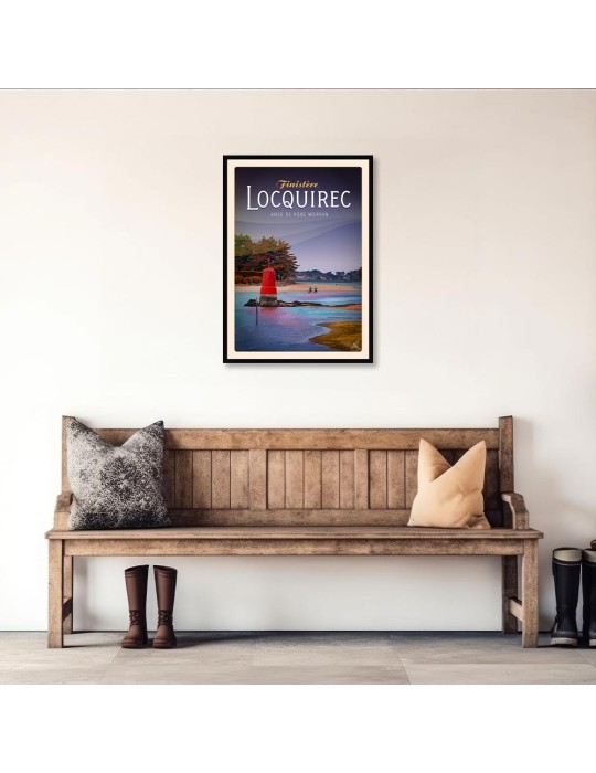 Locquirec - Anse du Porz Morvan - Poster affiche – image encadrée