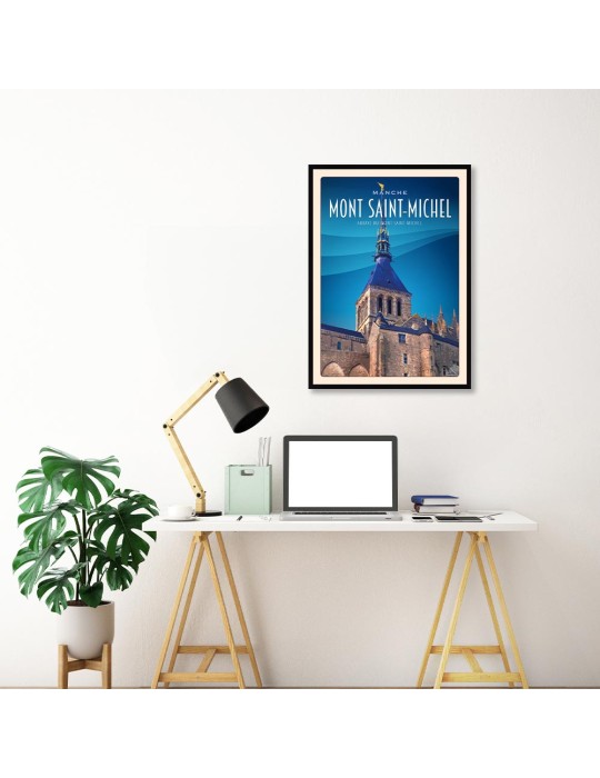 Mont-Saint-Michel - Clocher - Poster affiche – image encadrée