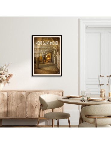 Mont-Saint-Michel - Promenoir des Moines - Poster affiche – image encadrée 2