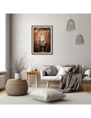 Mont-Saint-Michel - Saint Michel Terrassant Le Dragon - Poster affiche – image encadrée 2