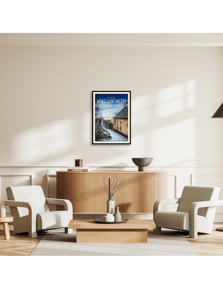Mont-Saint-Michel - Maison de la Truie Qui File - Poster affiche – image encadrée