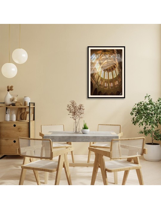 Mont-Saint-Michel - Voûte du choeur Eglise Abbatiale - Poster affiche – image encadrée