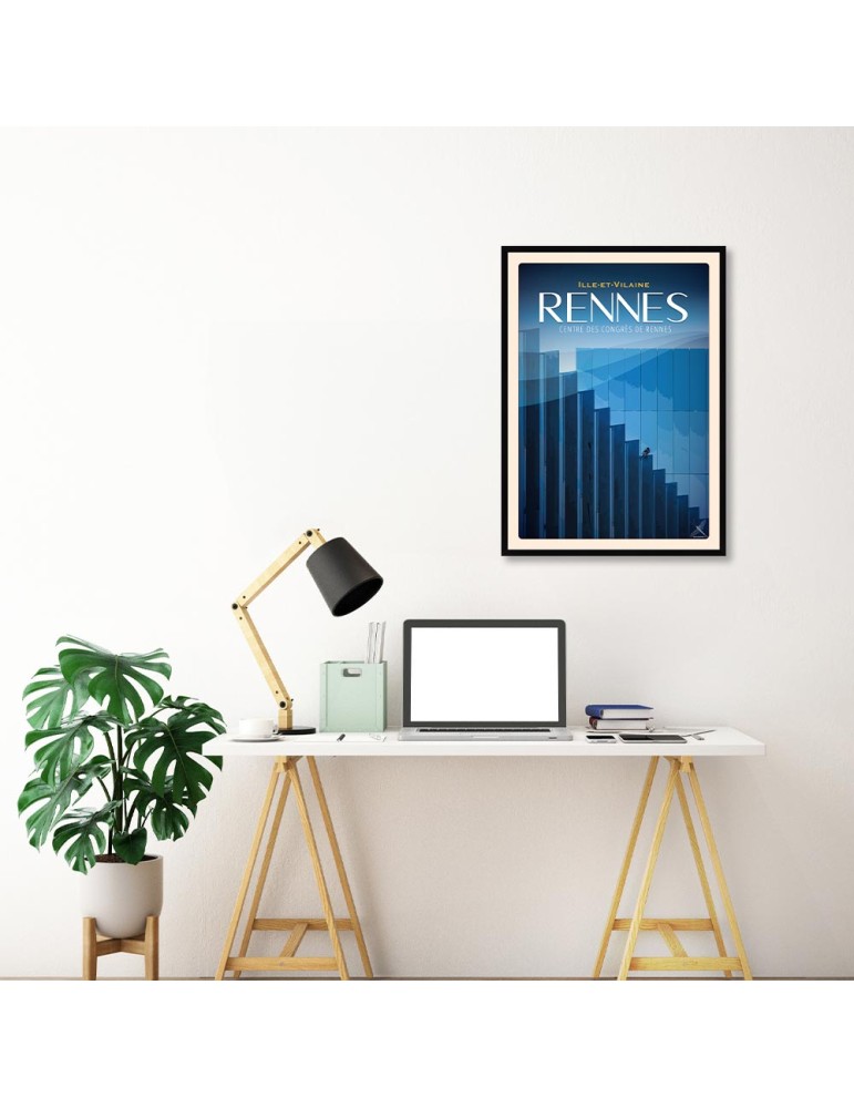 Rennes - Centre des Congrès - Poster affiche – image encadrée
