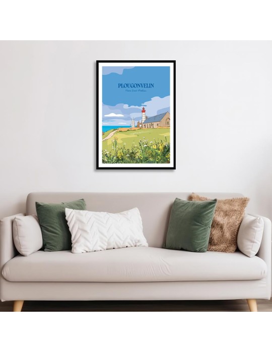 Plougonvelin - Pointe St Mathieu – Poster affiche – image encadrée