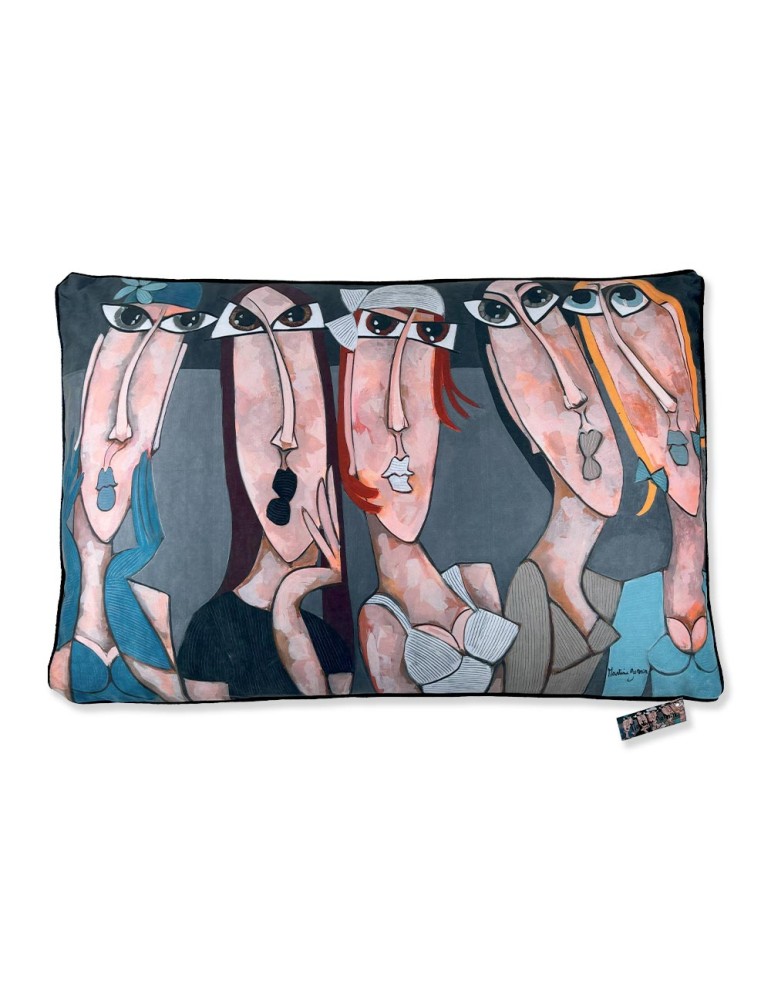 Élégantes en Bleu - Martine Gonnin - Coussin