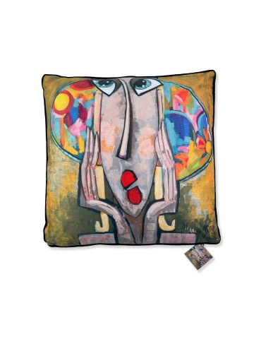 La fille au chapeau fleuri - Martine Gonnin - Coussin