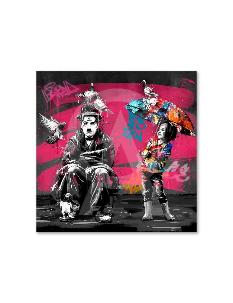 Charlie Chaplin et les pigeons