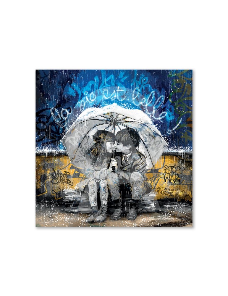 Les amoureux sous la pluie