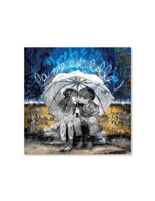 Les amoureux sous la pluie