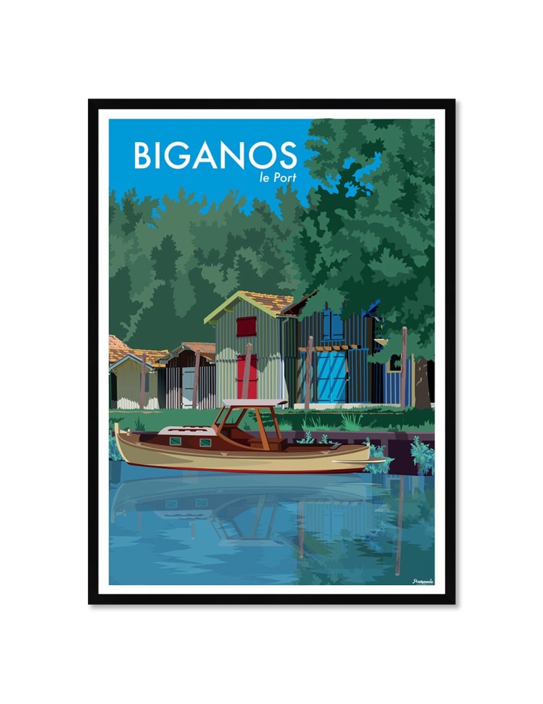 Biganos - Le Port – Poster affiche – image encadrée