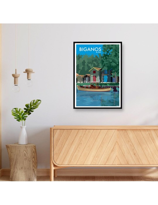 Biganos - Le Port – Poster affiche – image encadrée