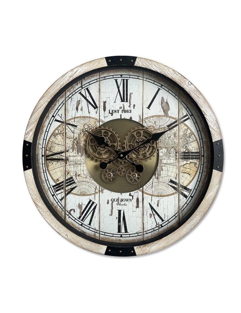Horloge à engrenages avec verre- 08.100 -Ø 63,5 cm