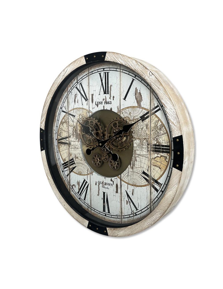 Horloge à engrenages avec verre- 08.100 -Ø 63,5 cm