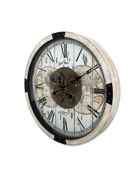 Horloge à engrenages avec verre- 08.100 -Ø 63,5 cm
