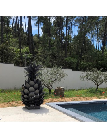 Sculpture métal avec LED - Ananas 2