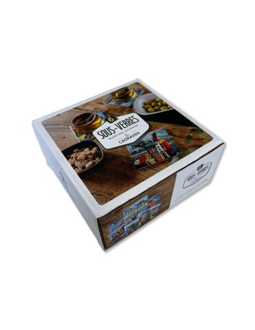 Lot de 6 sous-verres - Martine Gonnin - collection Pinasses