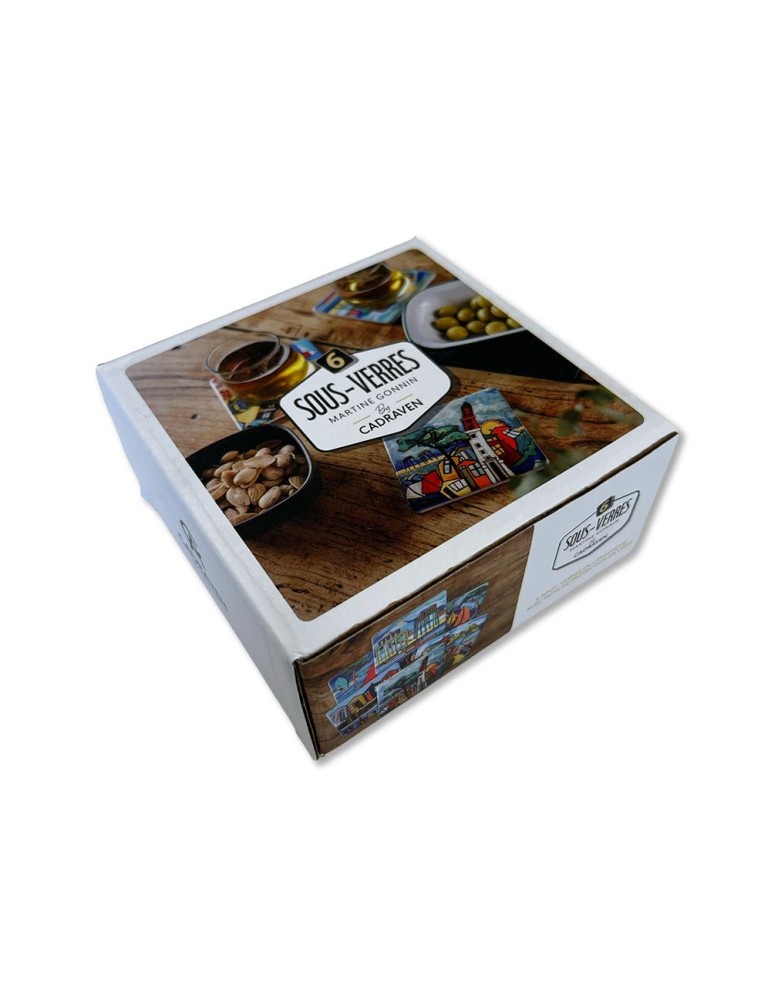 Lot de 6 sous-verres - Martine Gonnin - collection Pinasses