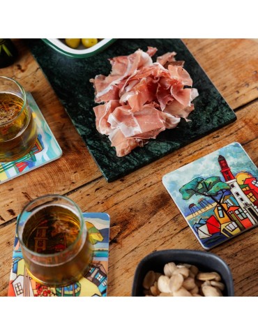 Lot de 6 sous-verres - Martine Gonnin - collection Pinasses 2