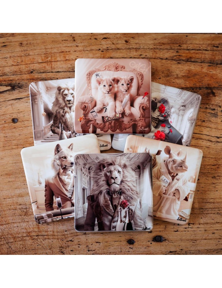 Lot de 6 sous-verres - Sylvain Binet - collection Animaux