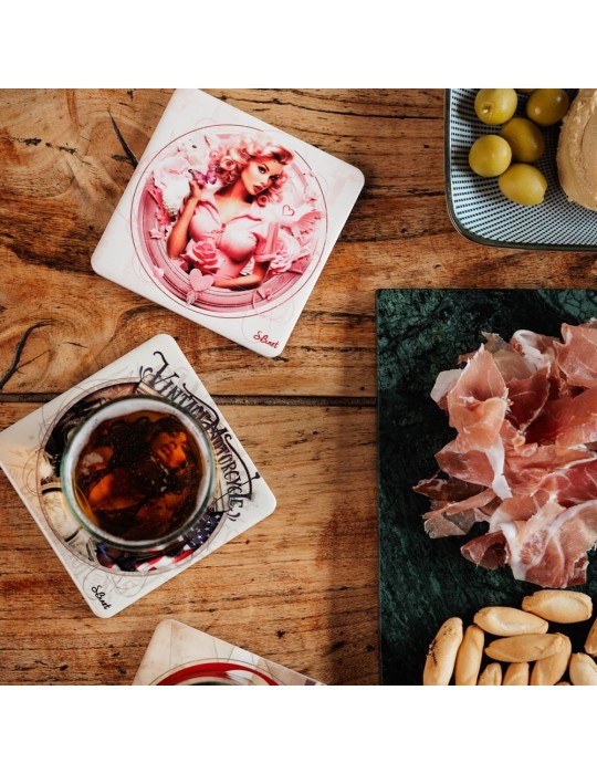 Lot de 6 sous-verres - Sylvain Binet - collection Pin-Up