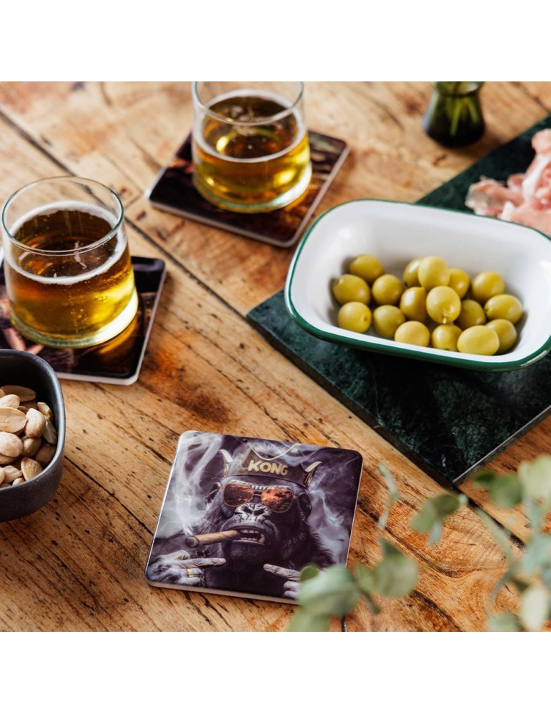 Lot de 6 sous-verres - Alexandre Granger - collection Kong