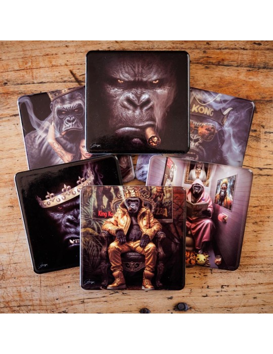 Lot de 6 sous-verres - Alexandre Granger - collection Kong