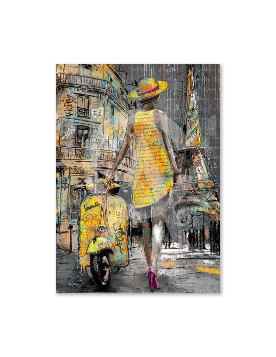 La femme et le vespa à Paris