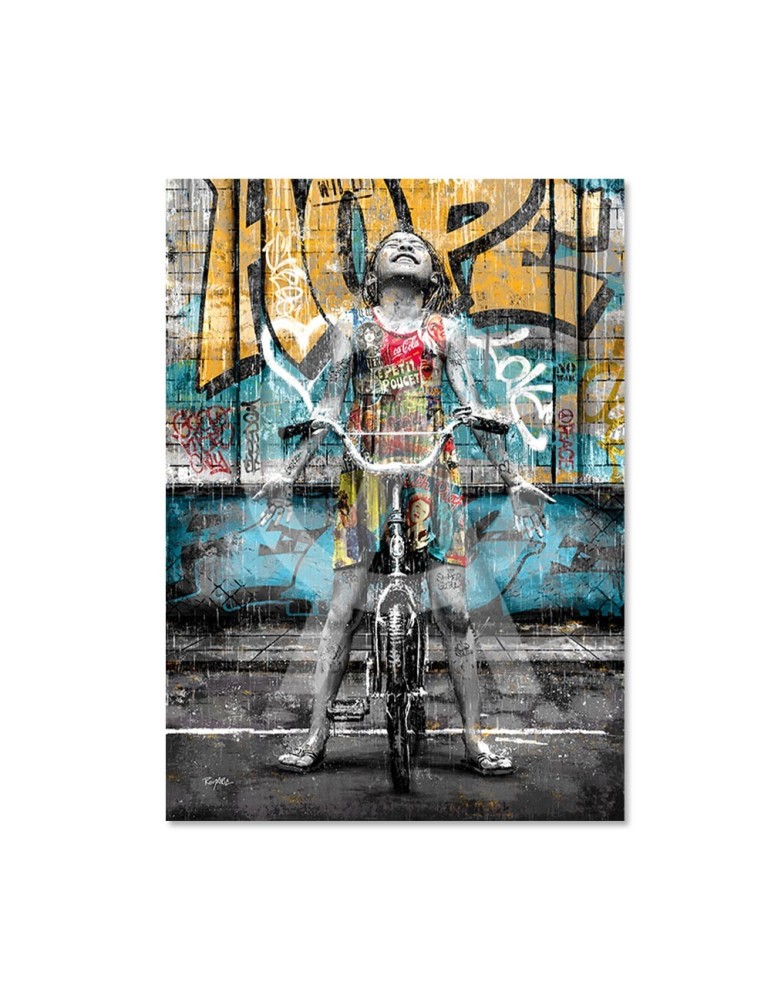 La fille et son velo sous la pluie