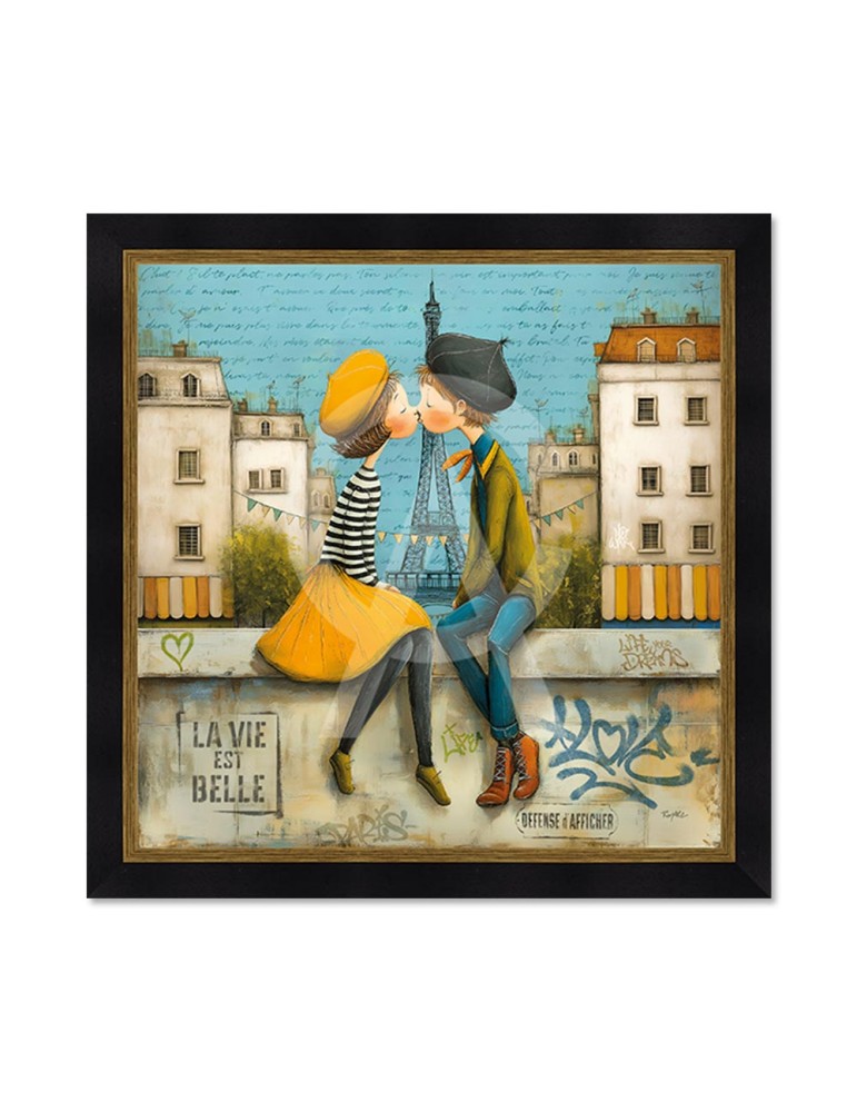 Le bisou sur le petit muret - Romaric