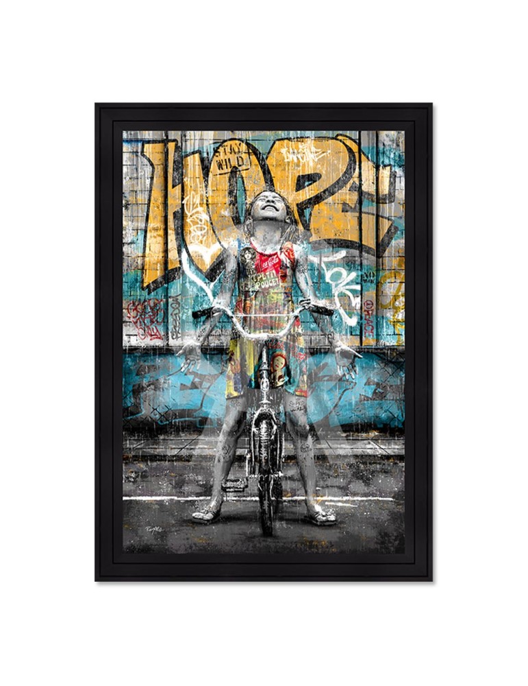 La fille et son velo sous la pluie - Romaric