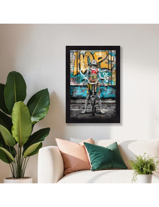 La fille et son velo sous la pluie - Romaric