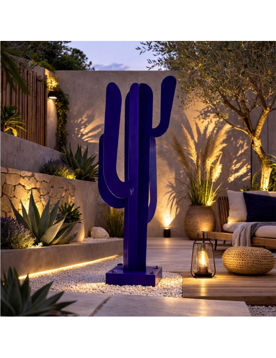 Sculpture métal avec LED - Cactus