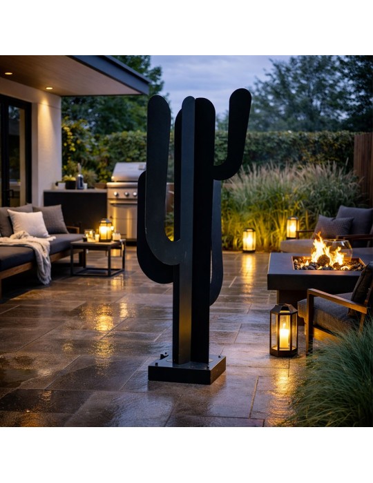 Sculpture métal avec LED - Cactus
