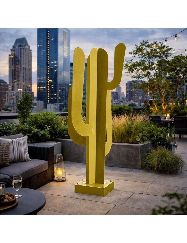 Sculpture métal avec LED - Cactus