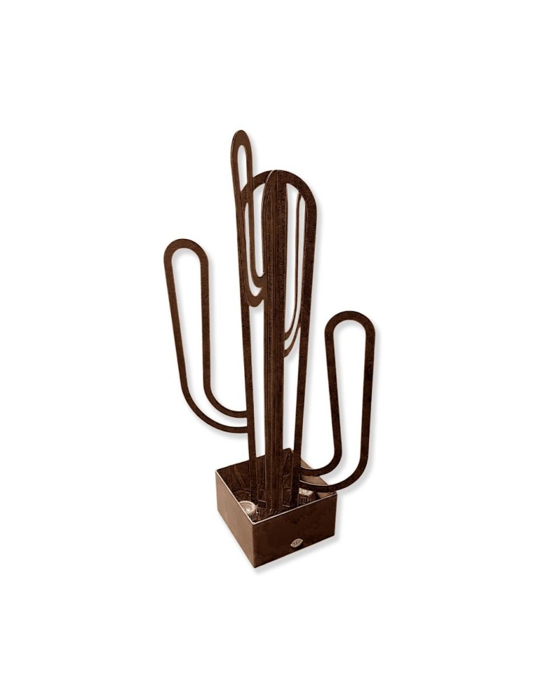 Sculpture métal avec LED - Cactus ouvert