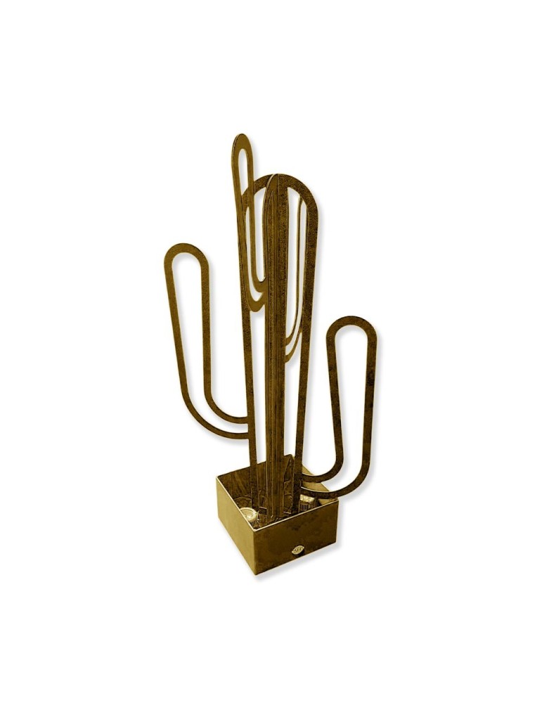 Sculpture métal avec LED - Cactus ouvert