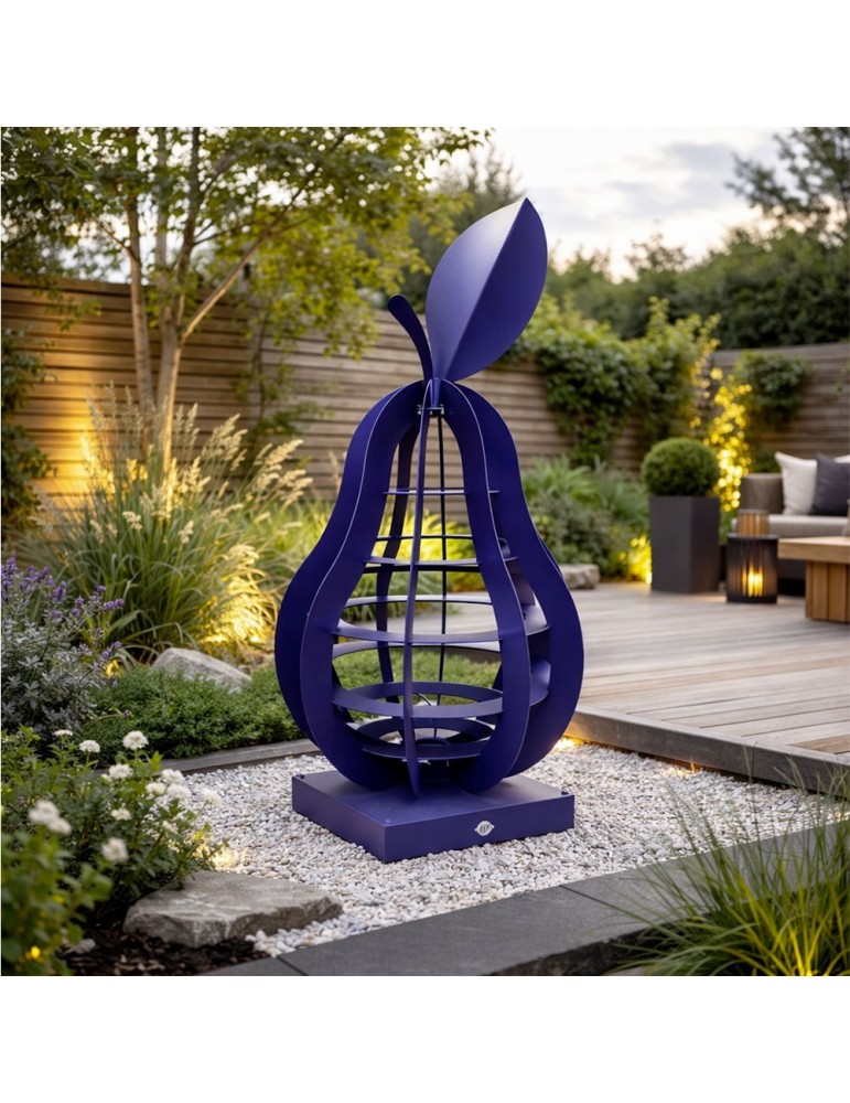 Sculpture métal avec LED - Poire