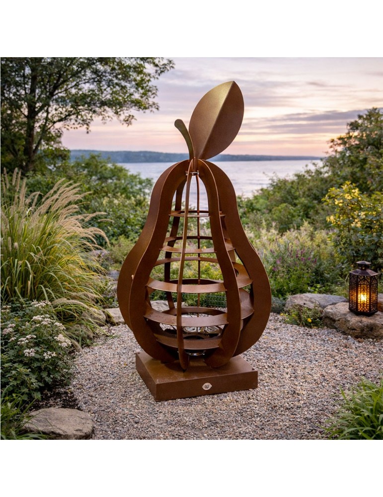 Sculpture métal avec LED - Poire