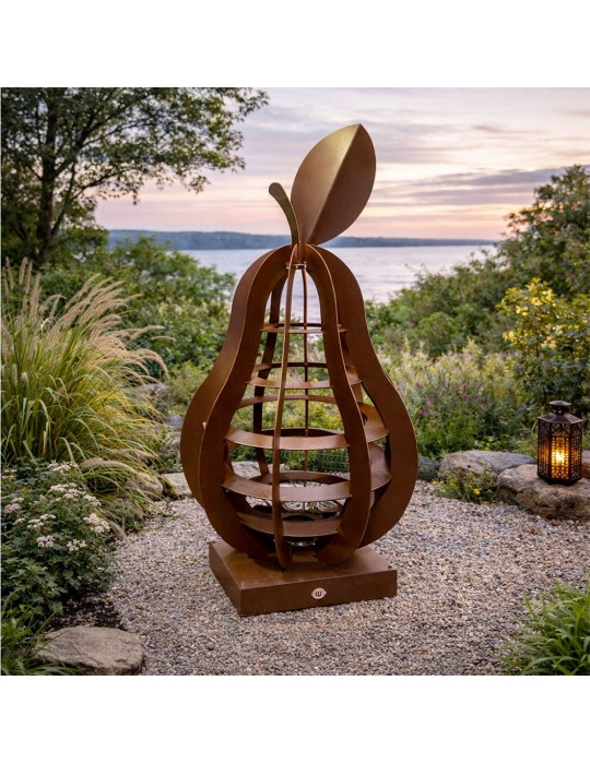 Sculpture métal avec LED - Poire