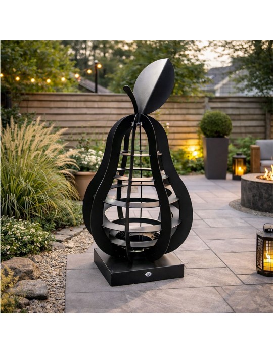 Sculpture métal avec LED - Poire