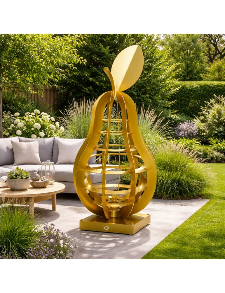 Sculpture métal avec LED - Poire