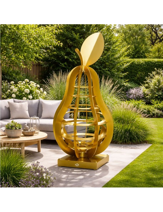 Sculpture métal avec LED - Poire