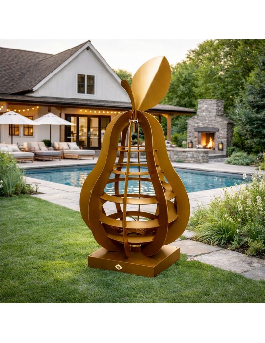 Sculpture métal avec LED - Poire