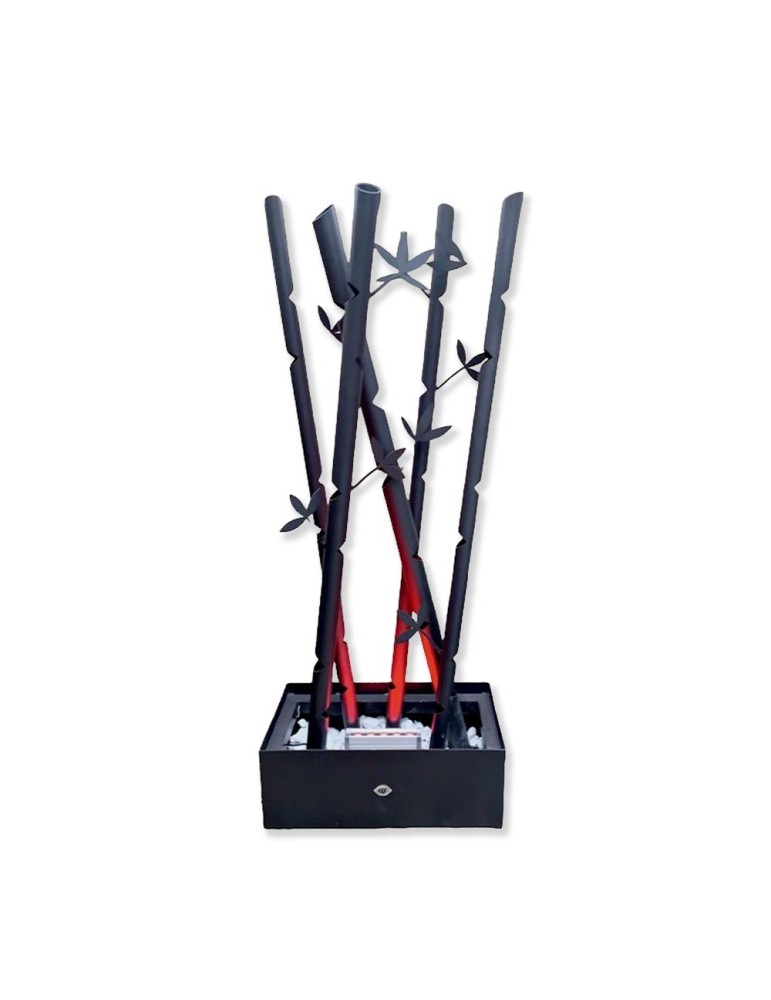 Sculpture métal avec LED - Bambou