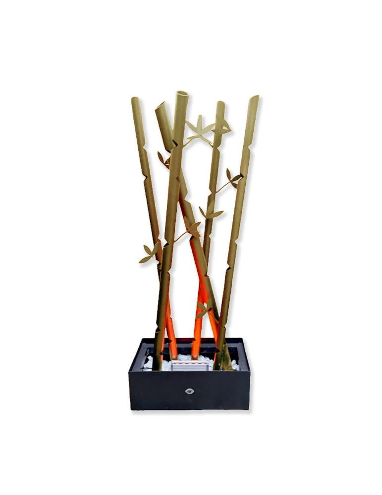 Sculpture métal avec LED - Bambou