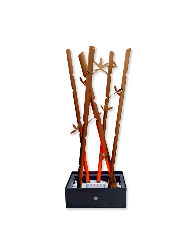 Sculpture métal avec LED - Bambou